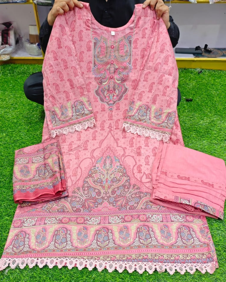 GulAhmed Azure Designer Pakistani Lawn Readymade with Dupatta (XL–3XL)