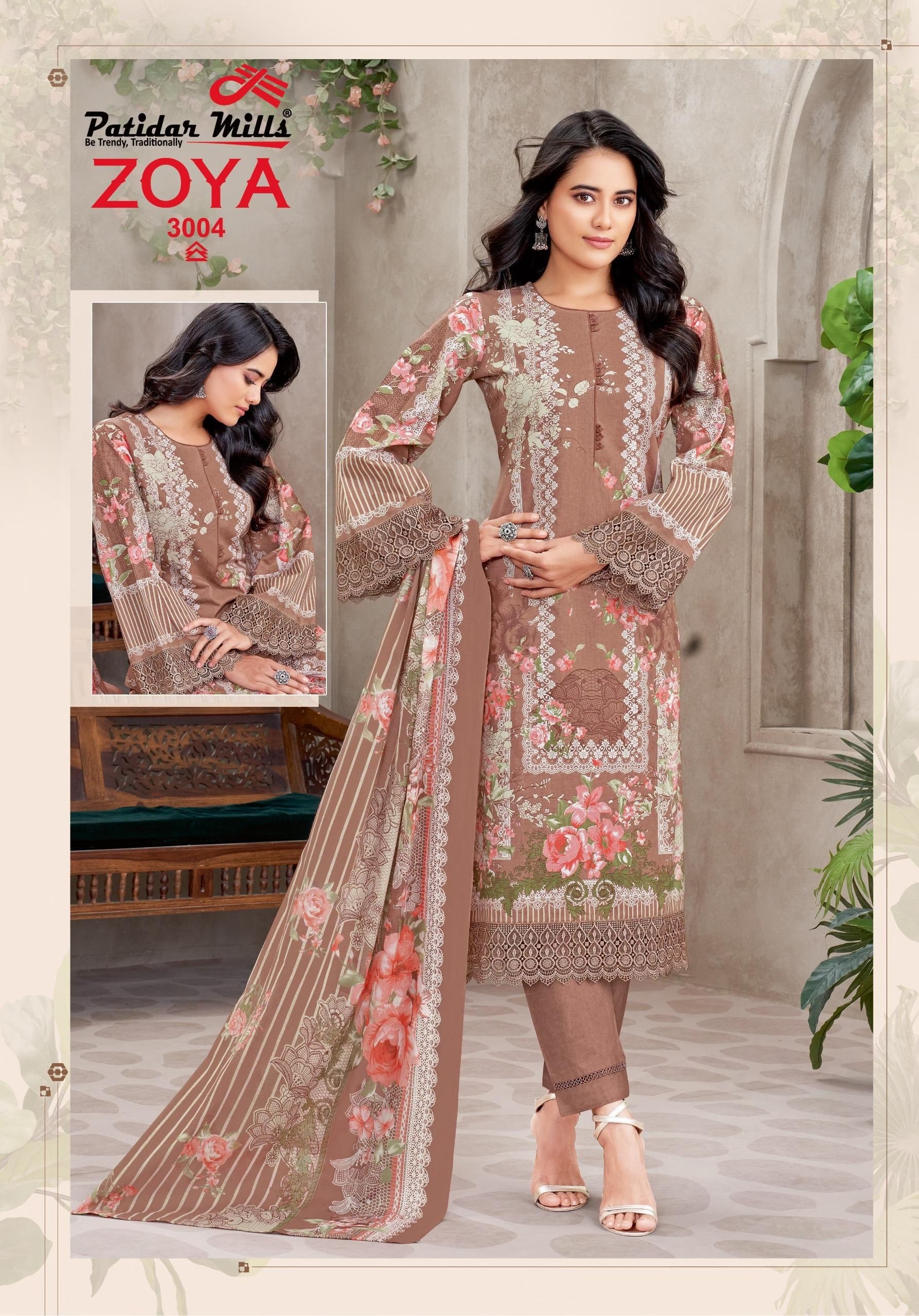 Zoya Exclusive Lawn Cotton Unstitched Dress Material for Women | Pure Cotton Bottom & Dupatta
