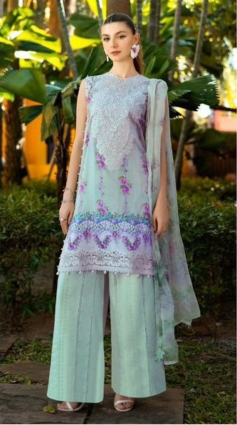 Gulahmed Tehreen - Pakistani Lawn Readymade Suit Set with Dupatta - Pure Cotton Lawn Fabric