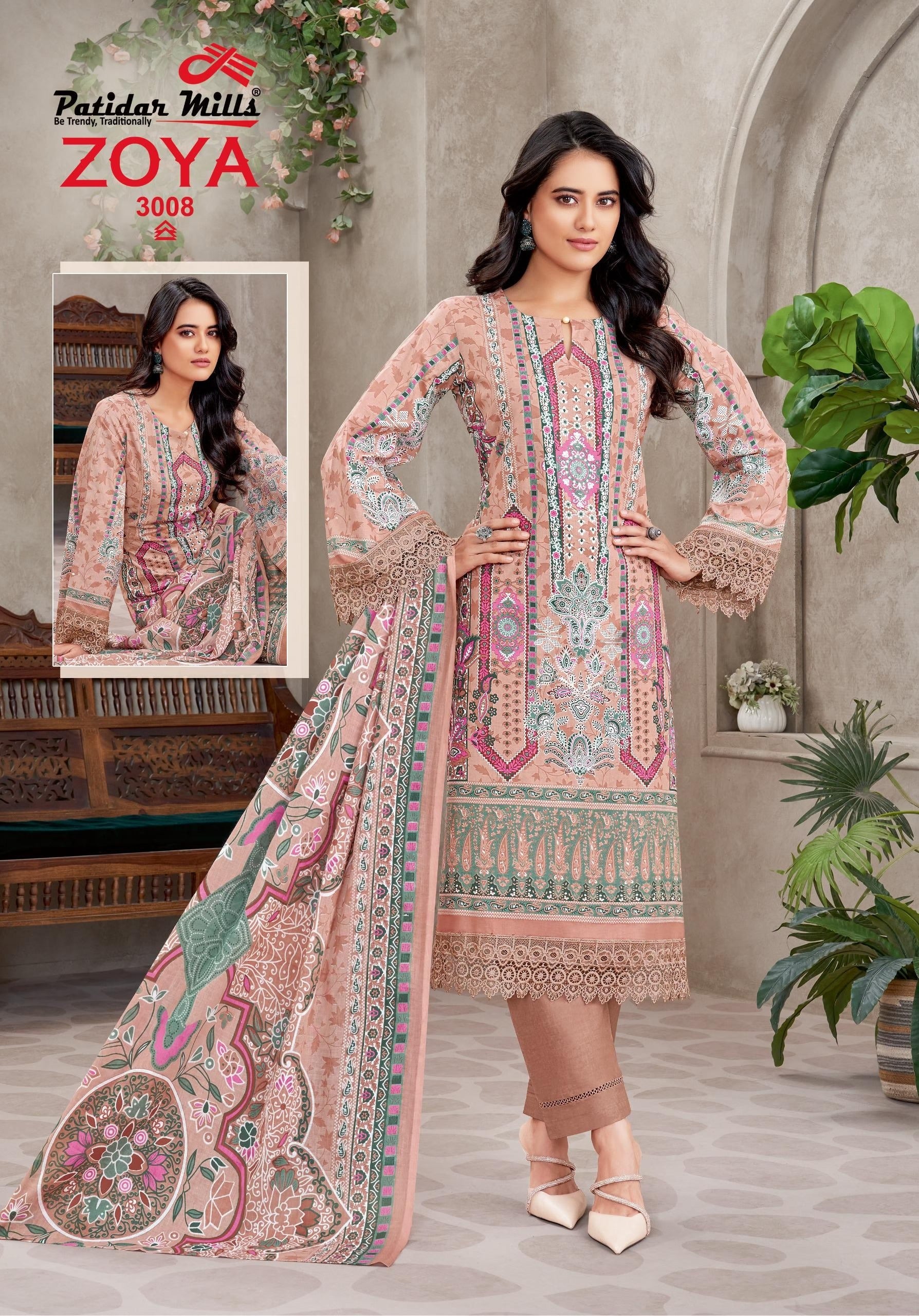Zoya Exclusive Lawn Cotton Unstitched Dress Material for Women | Pure Cotton Bottom & Dupatta