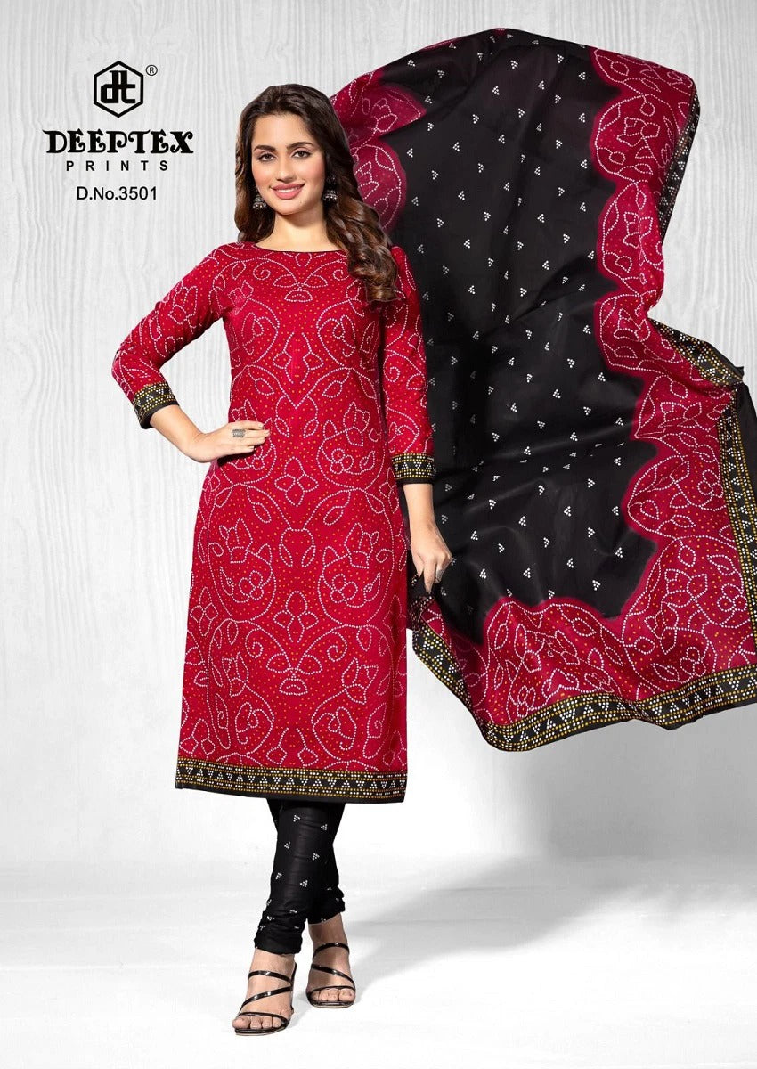 Deeptex Classic Chunaris Cotton Dress Material Set