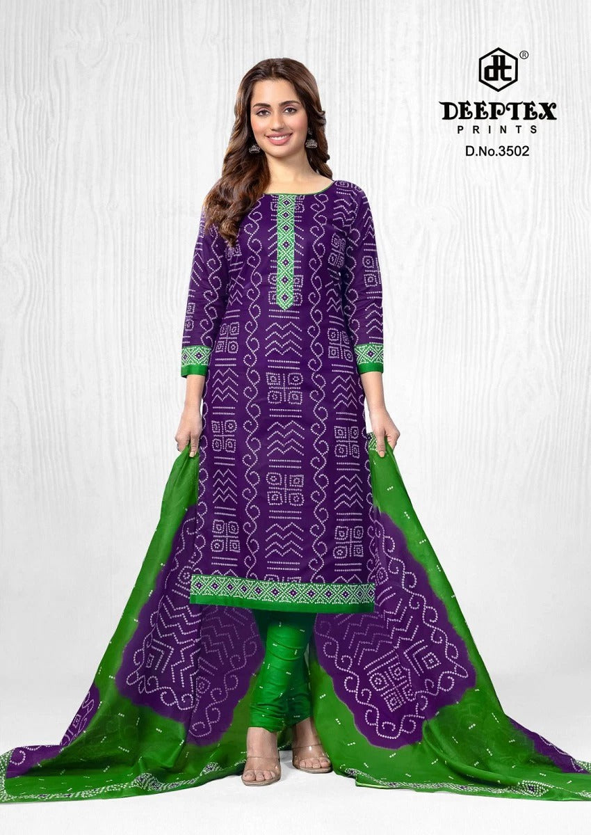 Deeptex Classic Chunaris Cotton Dress Material Set