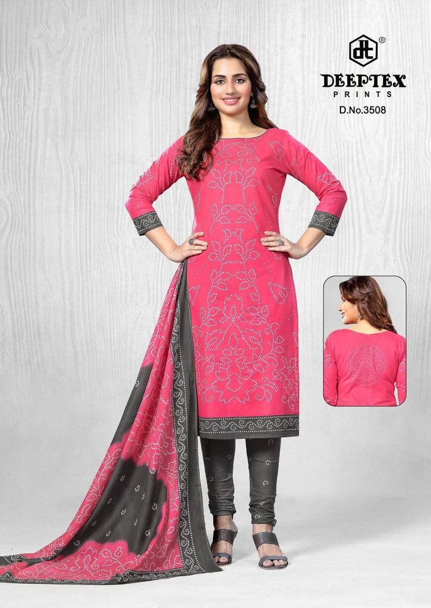 Deeptex Classic Chunaris Cotton Dress Material Set