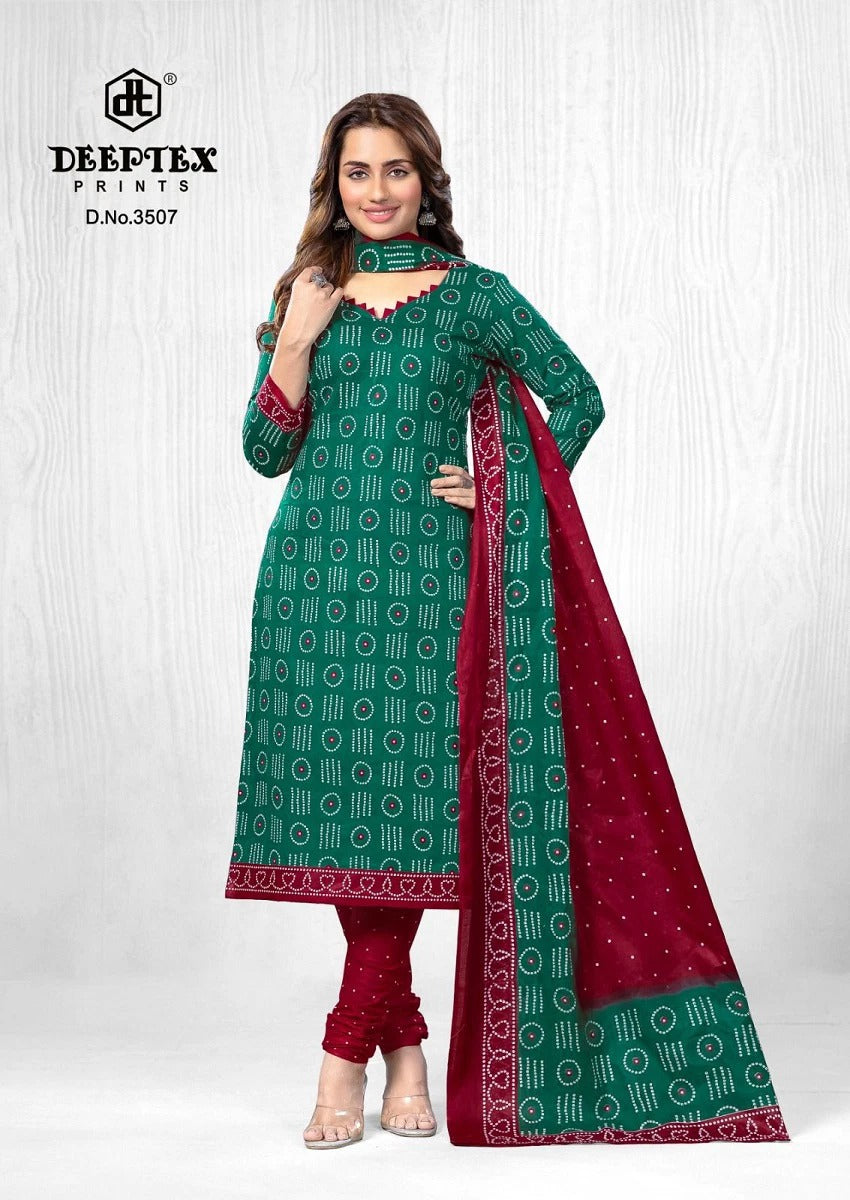 Deeptex Classic Chunaris Cotton Dress Material Set