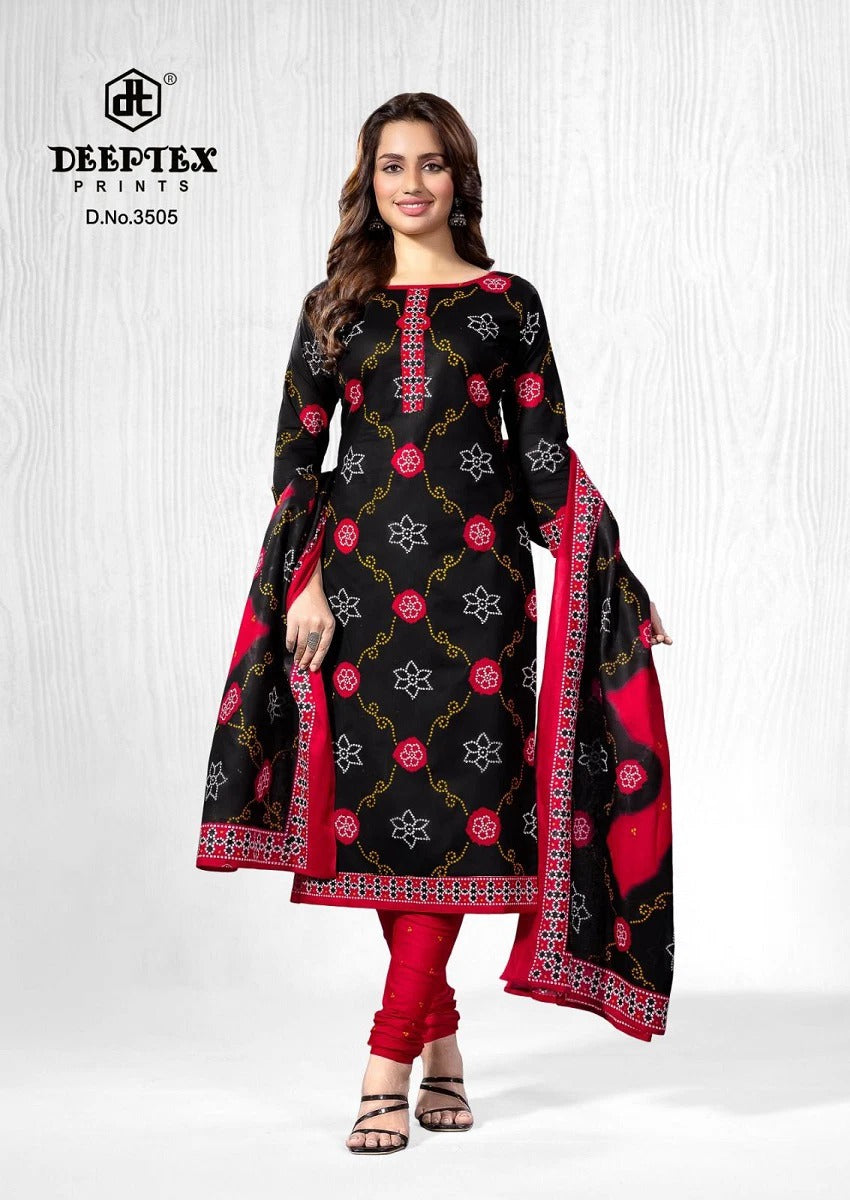 Deeptex Classic Chunaris Cotton Dress Material Set