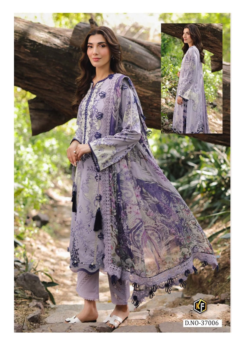 Exclusive Lawn Cotton Dress Material for Women | Printed Lawn Top with Cotton Dupatta & Bottom