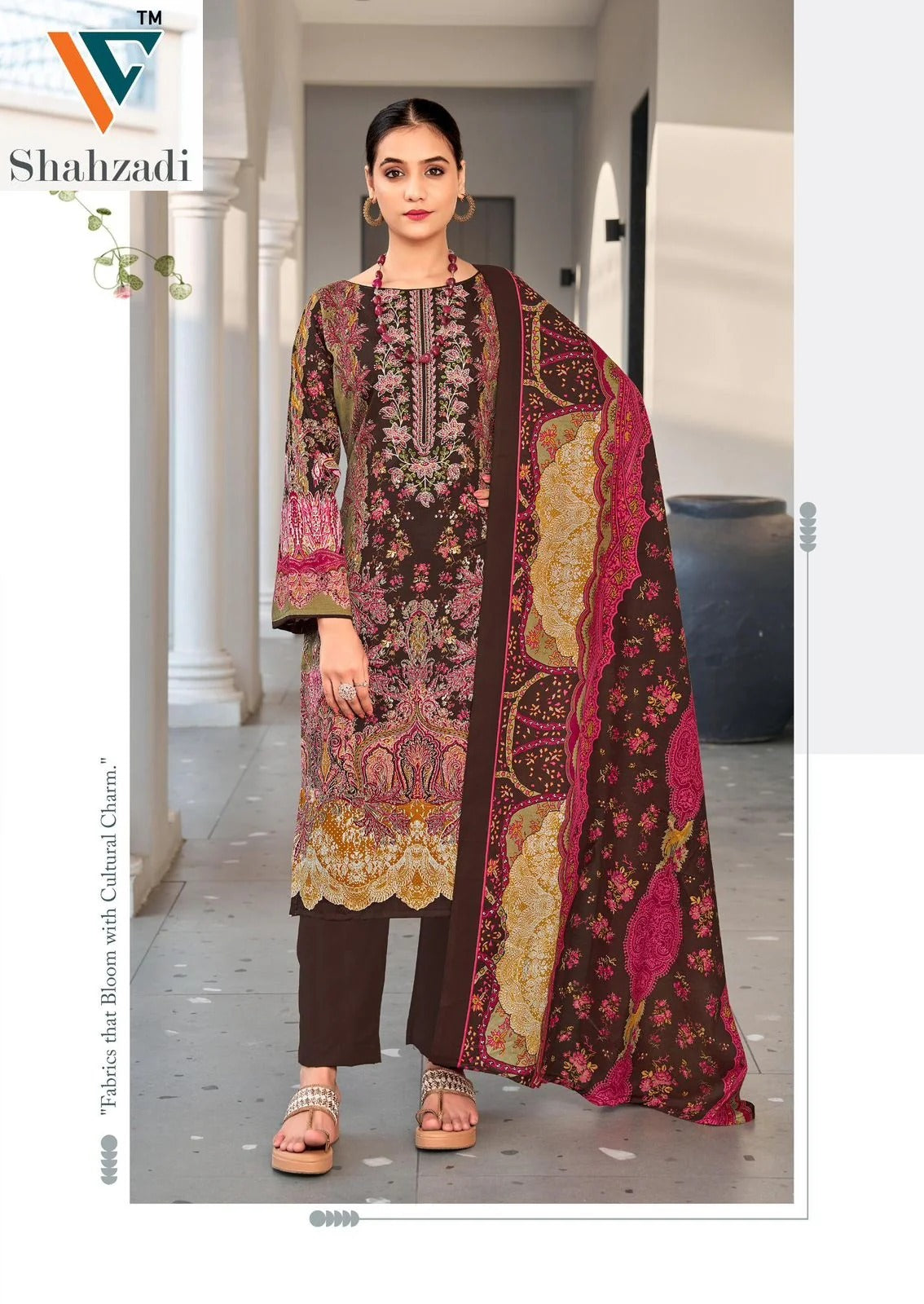 Shahzadi - Pure Cotton Readymade Suit for Women - Printed Salwar Kameez with Dupatta