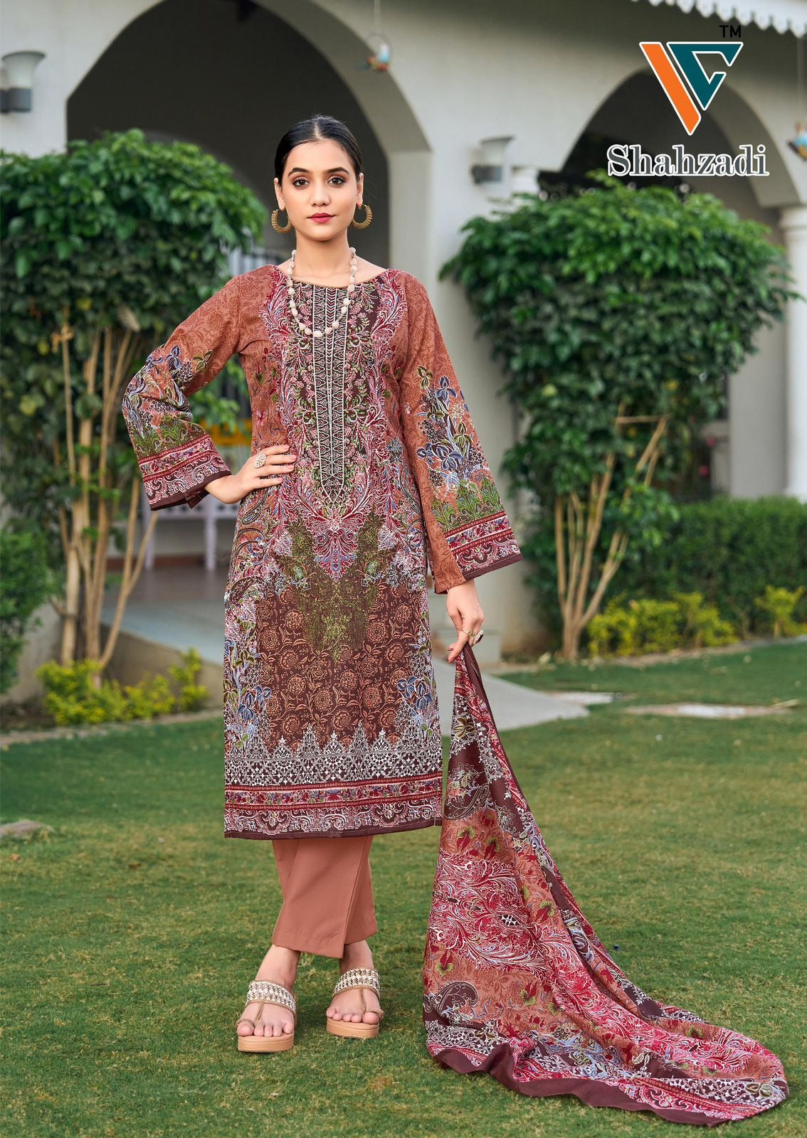 Shahzadi - Pure Cotton Readymade Suit for Women - Printed Salwar Kameez with Dupatta