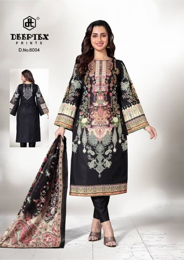 Deeptax Roohi Zaara - Premium Pure Cotton Unstitched Dress Material Set with Dupatta - Pakistani Lawn Dress