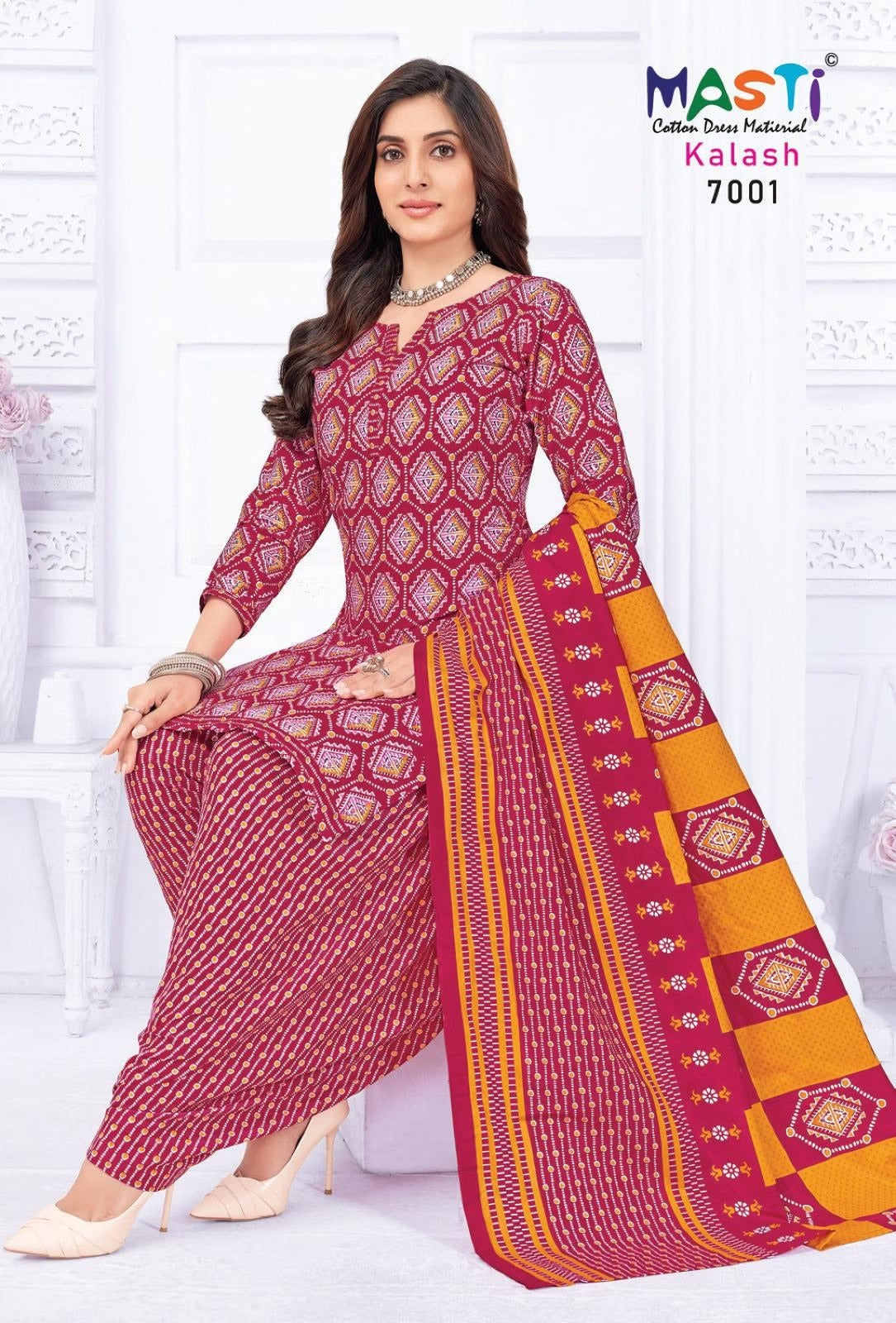 Pure Cotton Dress Material for Women | Unstitched Salwar Suit with Dupatta Set
