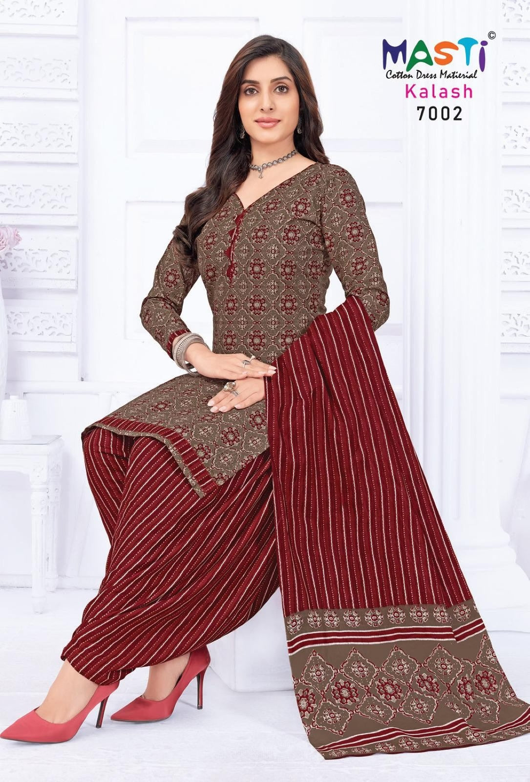 Pure Cotton Dress Material for Women | Unstitched Salwar Suit with Dupatta Set