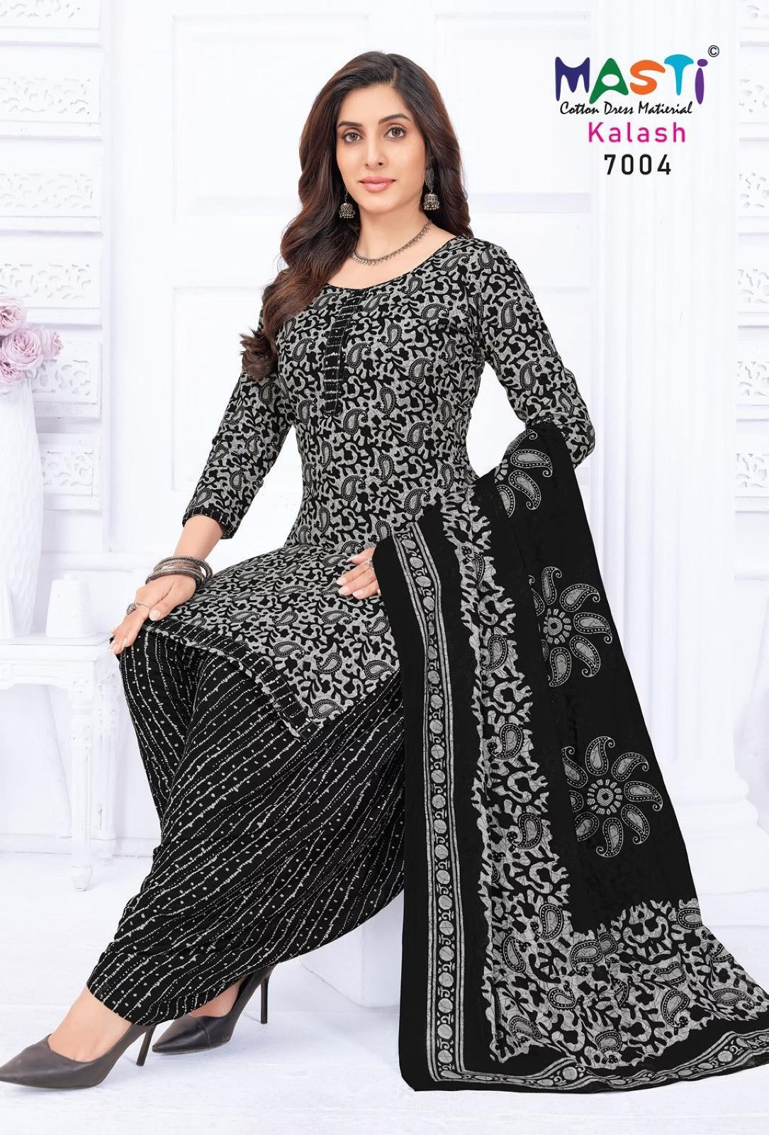Pure Cotton Dress Material for Women | Unstitched Salwar Suit with Dupatta Set