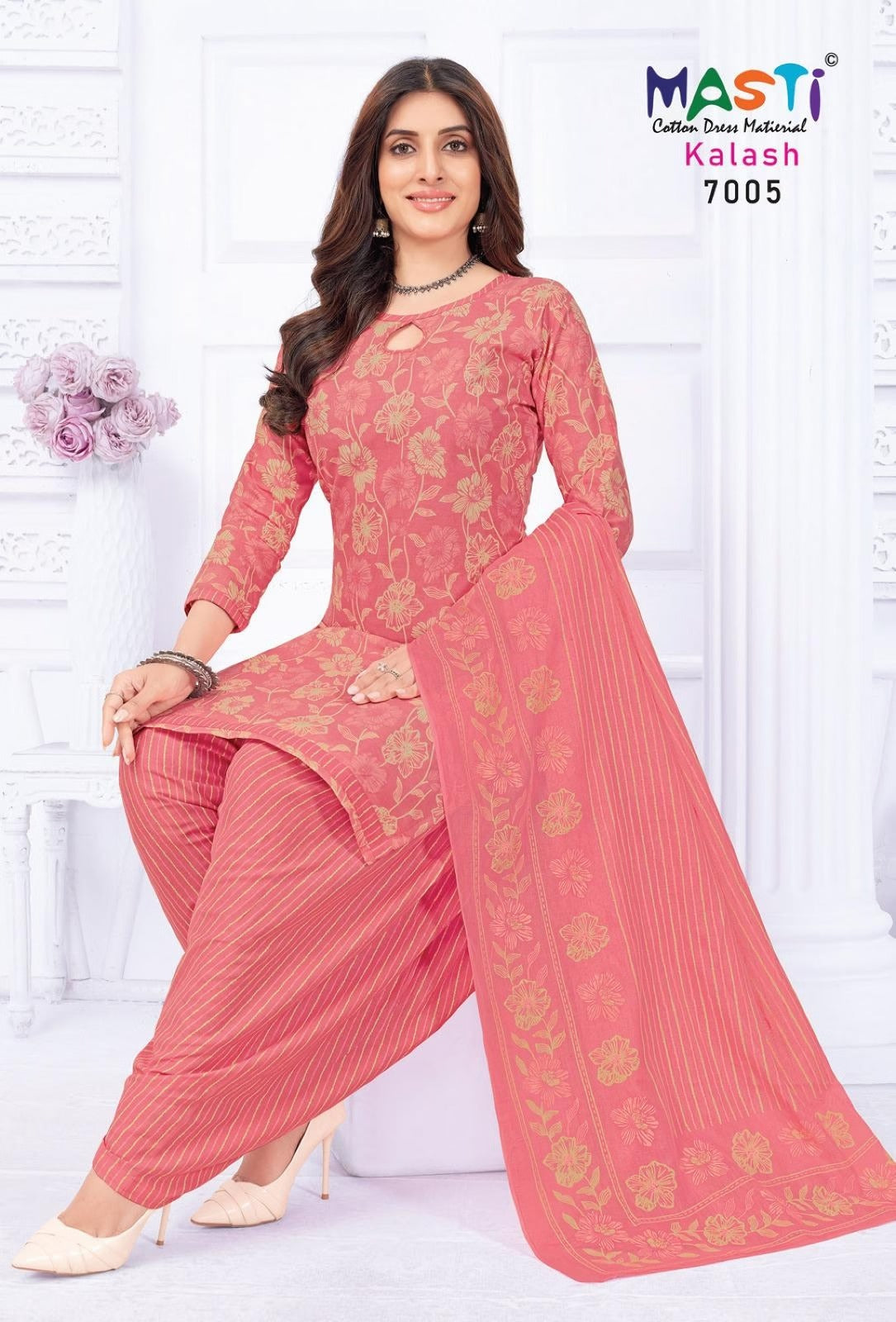 Pure Cotton Dress Material for Women | Unstitched Salwar Suit with Dupatta Set