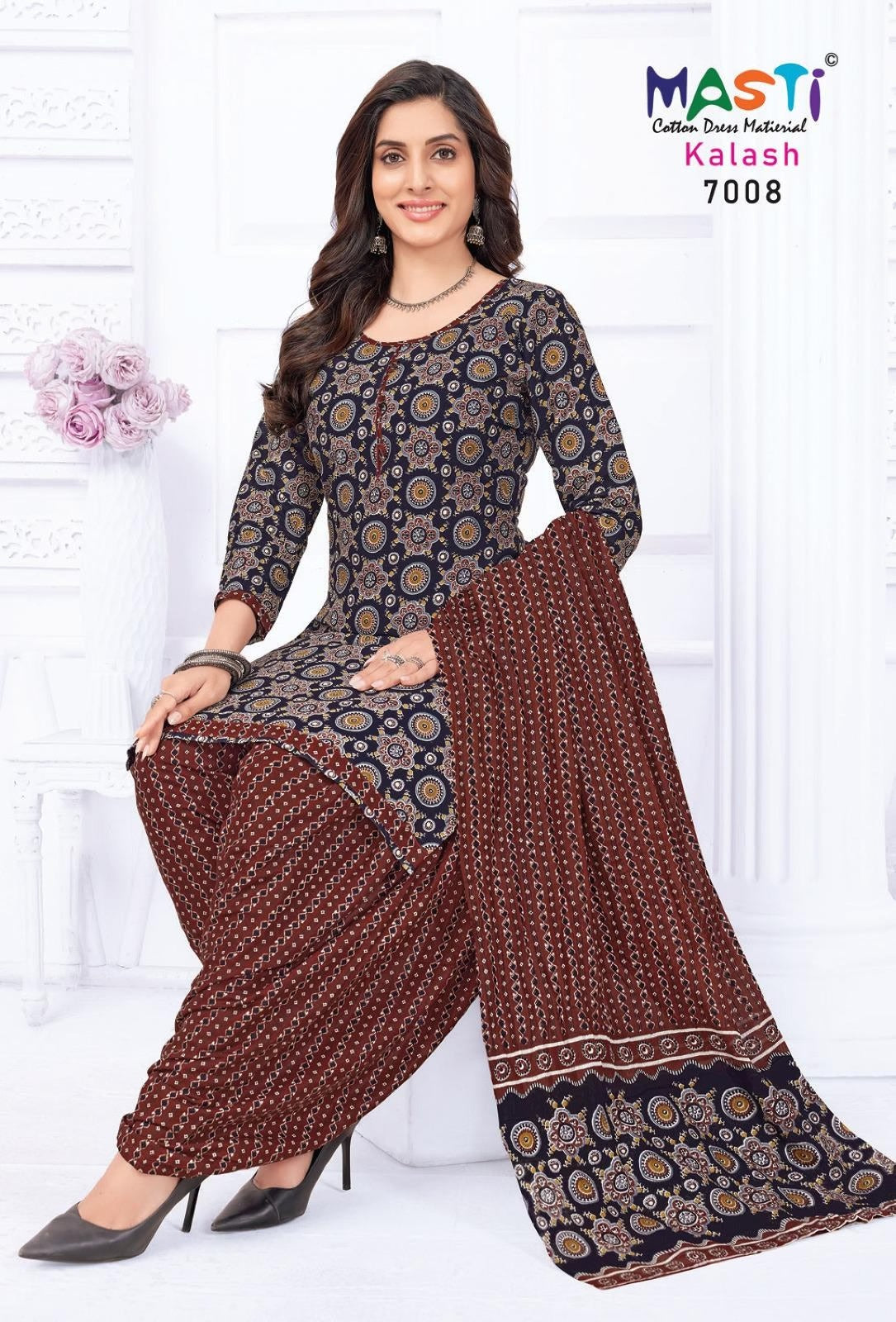 Pure Cotton Dress Material for Women | Unstitched Salwar Suit with Dupatta Set