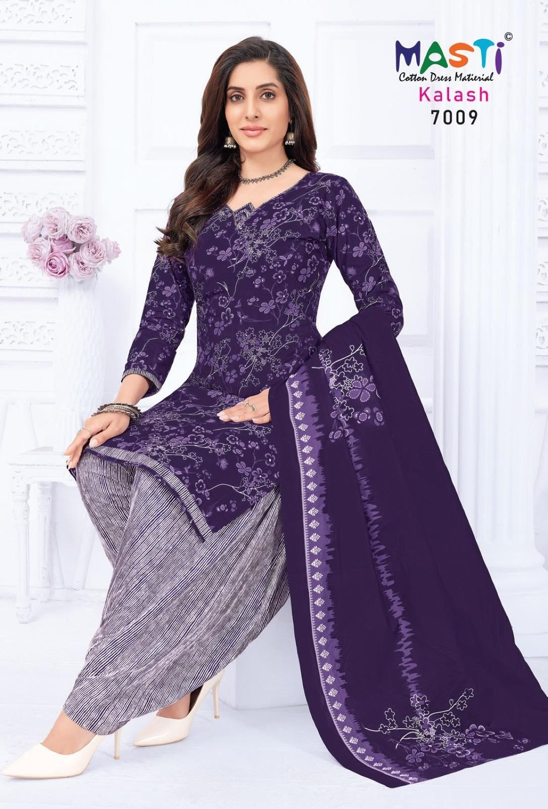 Pure Cotton Dress Material for Women | Unstitched Salwar Suit with Dupatta Set