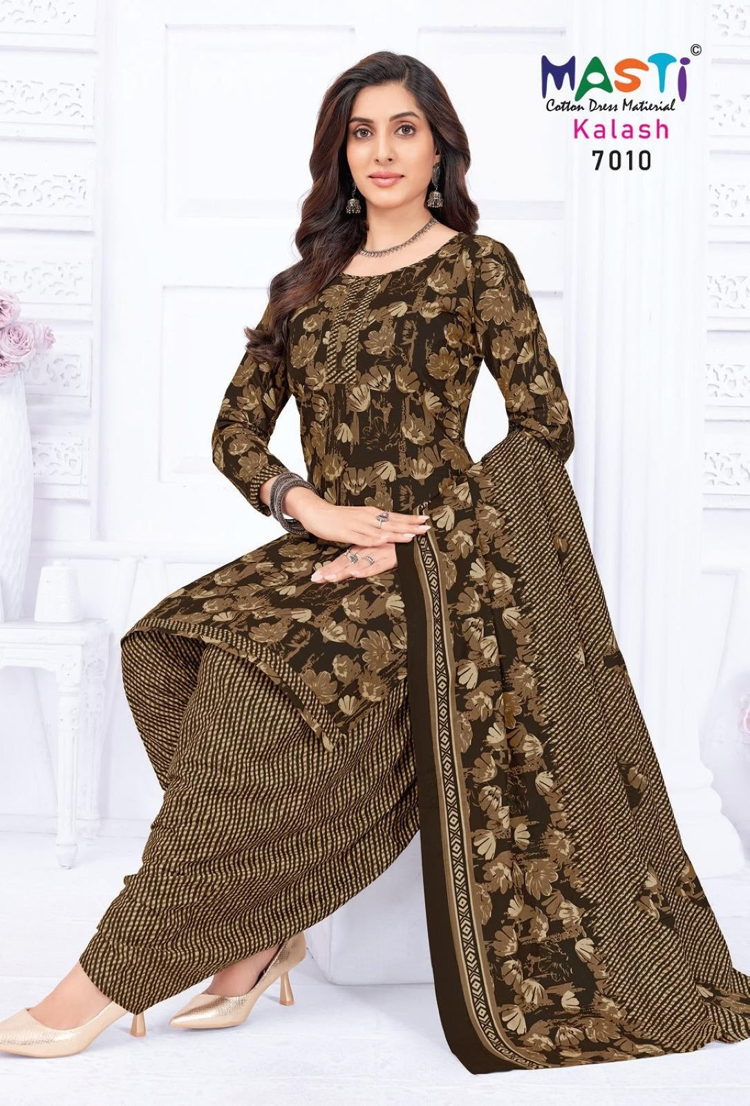 Pure Cotton Dress Material for Women | Unstitched Salwar Suit with Dupatta Set