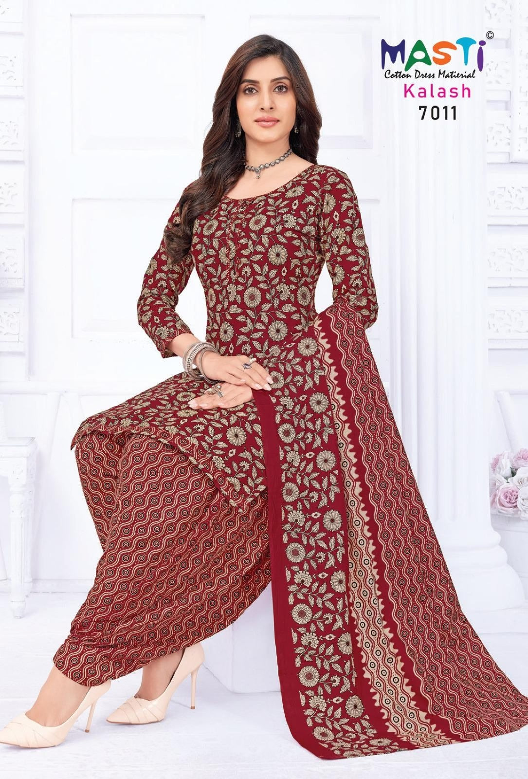 Pure Cotton Dress Material for Women | Unstitched Salwar Suit with Dupatta Set