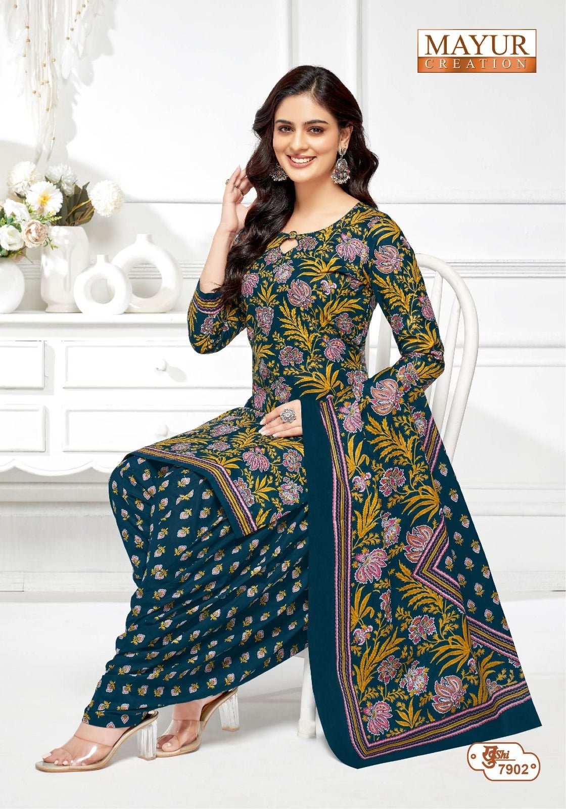 Pure Cotton Dress Material for Women | Unstitched Salwar Suit Set with Dupatta