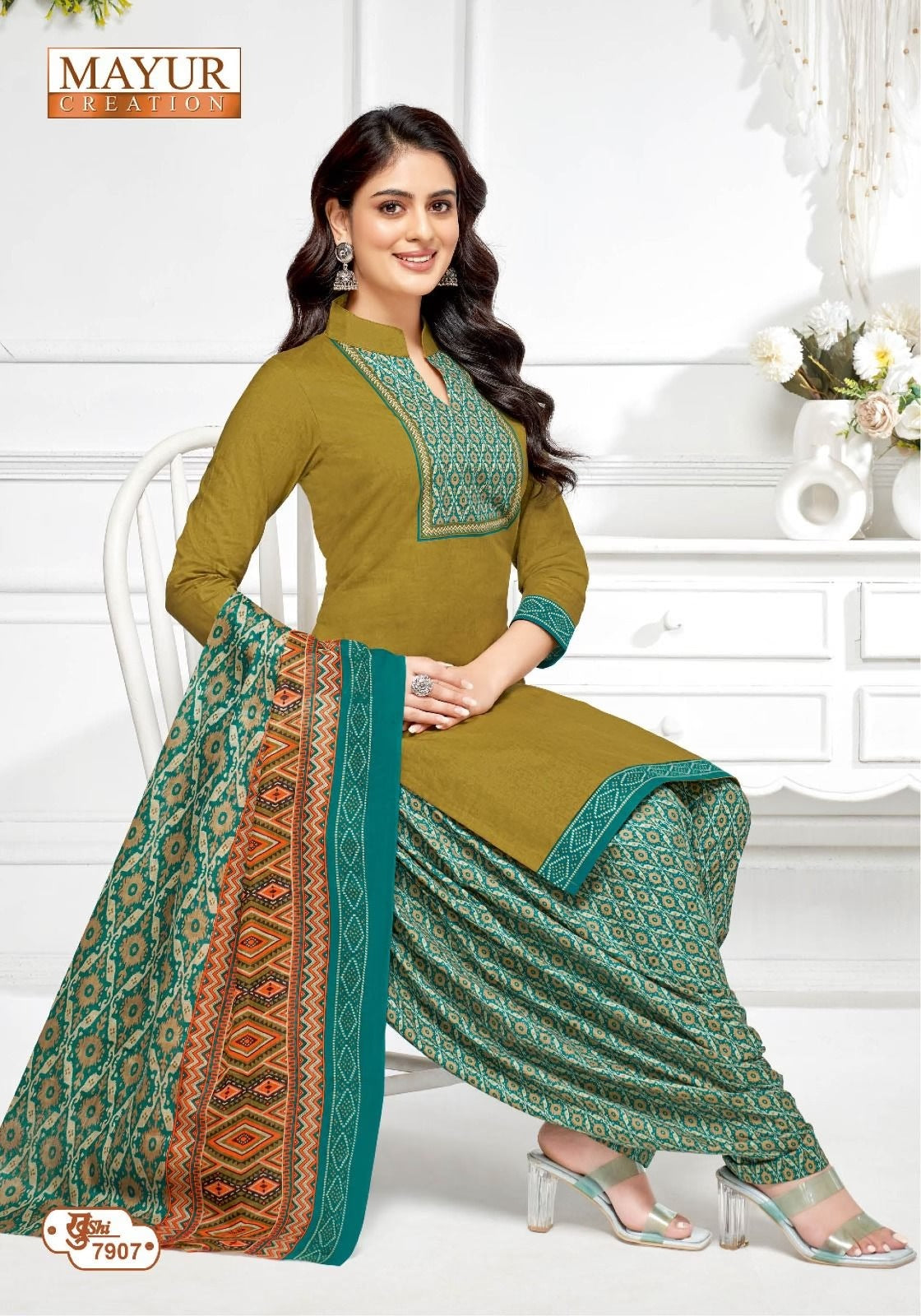 Pure Cotton Dress Material for Women | Unstitched Salwar Suit Set with Dupatta