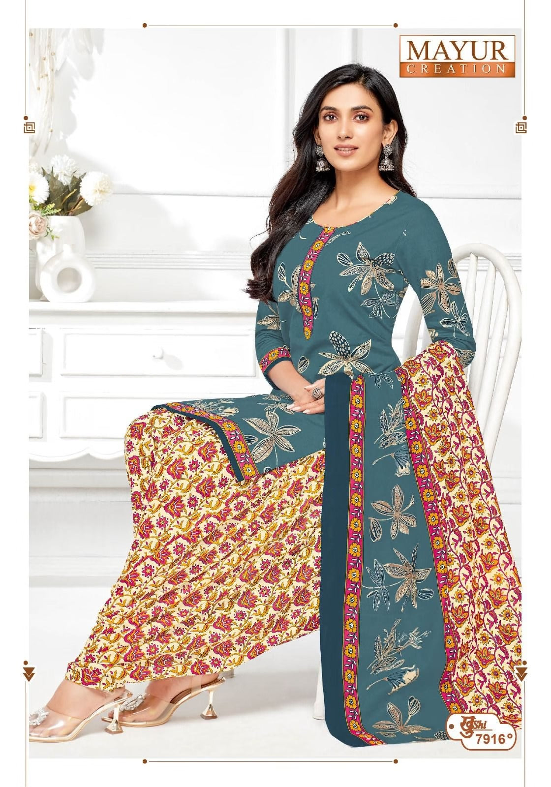 Pure Cotton Dress Material for Women | Unstitched Salwar Suit Set with Dupatta