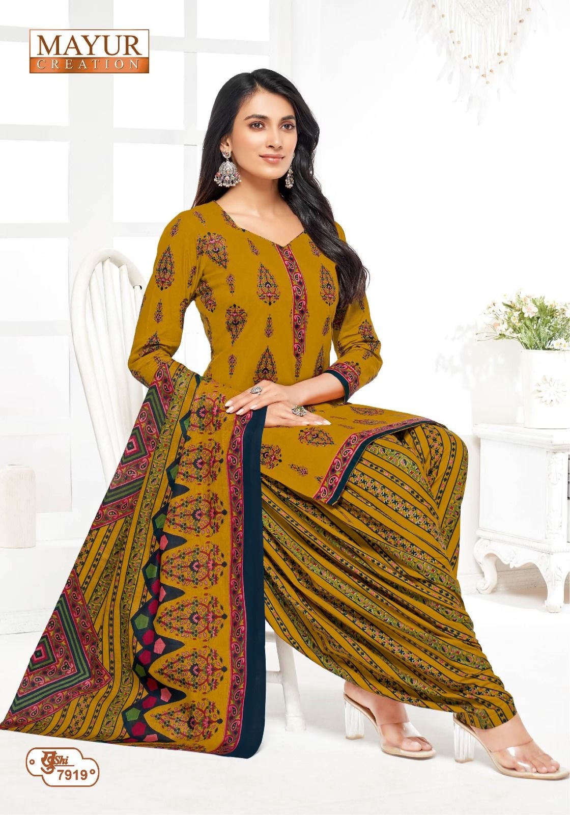 Pure Cotton Dress Material for Women | Unstitched Salwar Suit Set with Dupatta