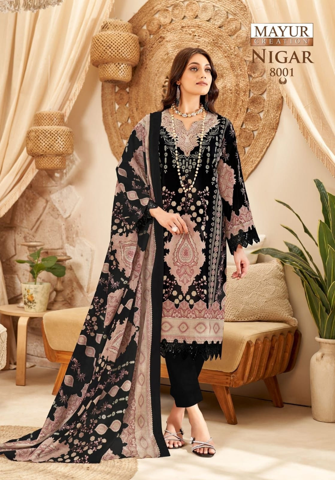 Mayur Nigar - Premium Lawn Cotton Dress Material with Cotton Dupatta