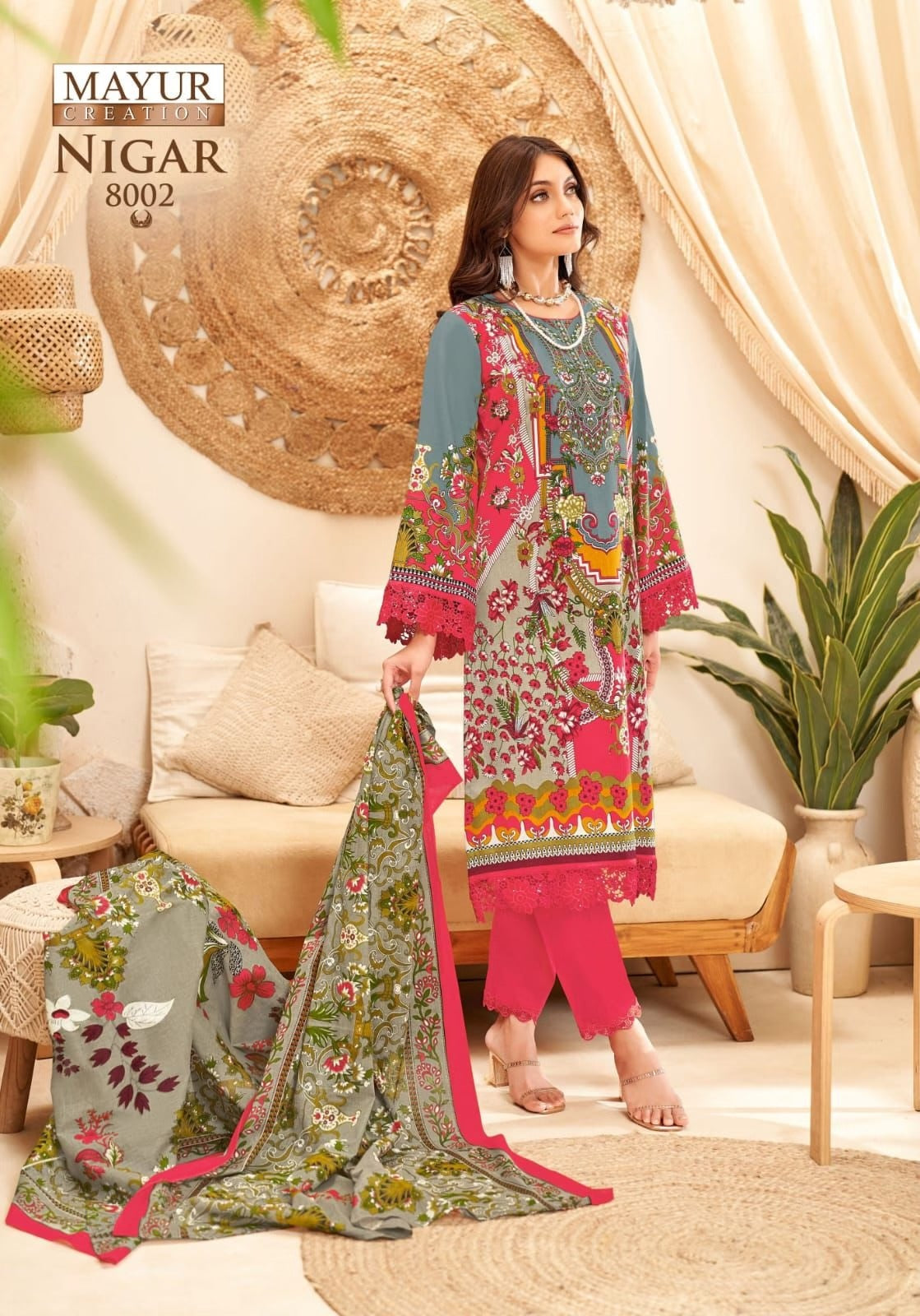 Mayur Nigar - Premium Lawn Cotton Dress Material with Cotton Dupatta