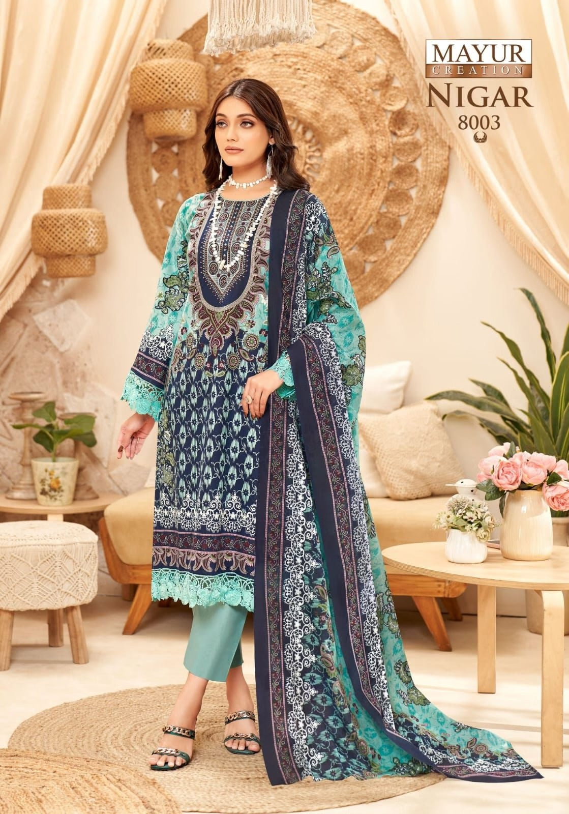 Mayur Nigar - Premium Lawn Cotton Dress Material with Cotton Dupatta