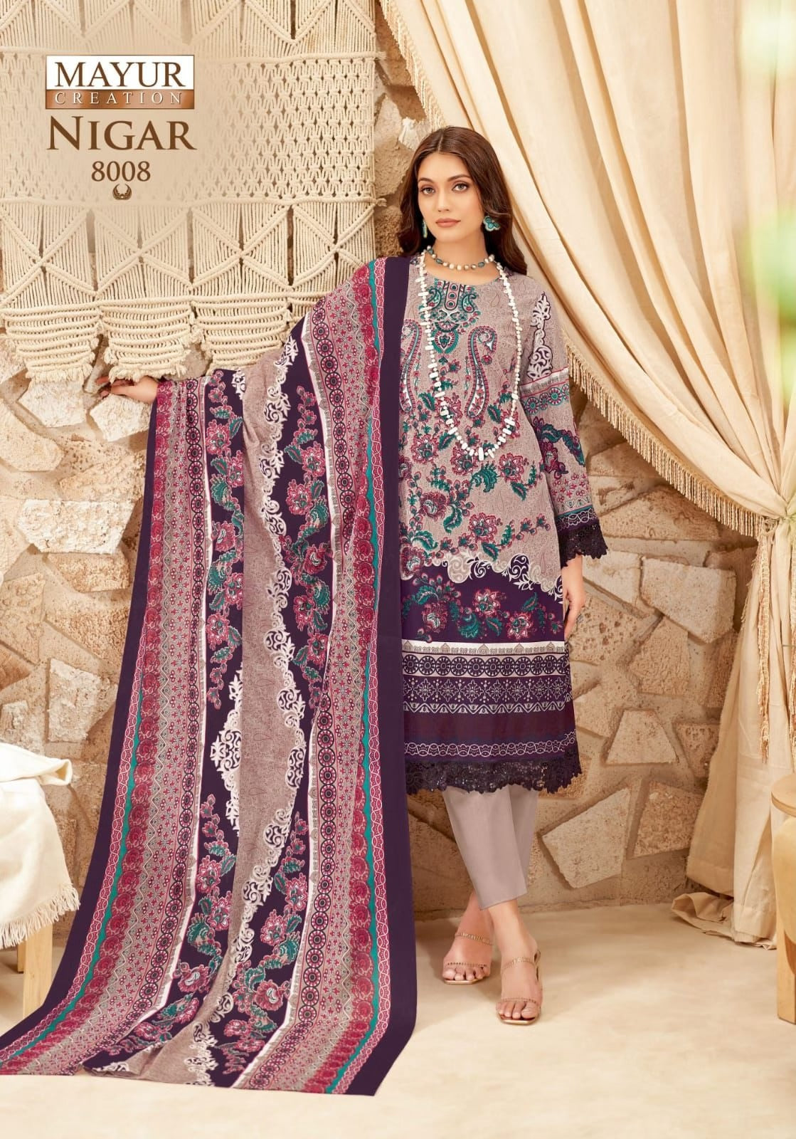 Mayur Nigar - Premium Lawn Cotton Dress Material with Cotton Dupatta