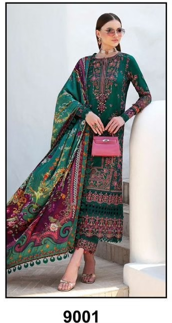 Pakistani Lawn Suit with Heavy Lace & Cotton Dupatta