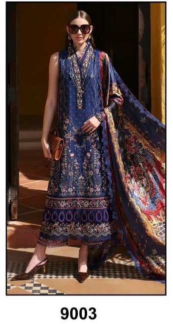 Pakistani Lawn Suit with Heavy Lace & Cotton Dupatta