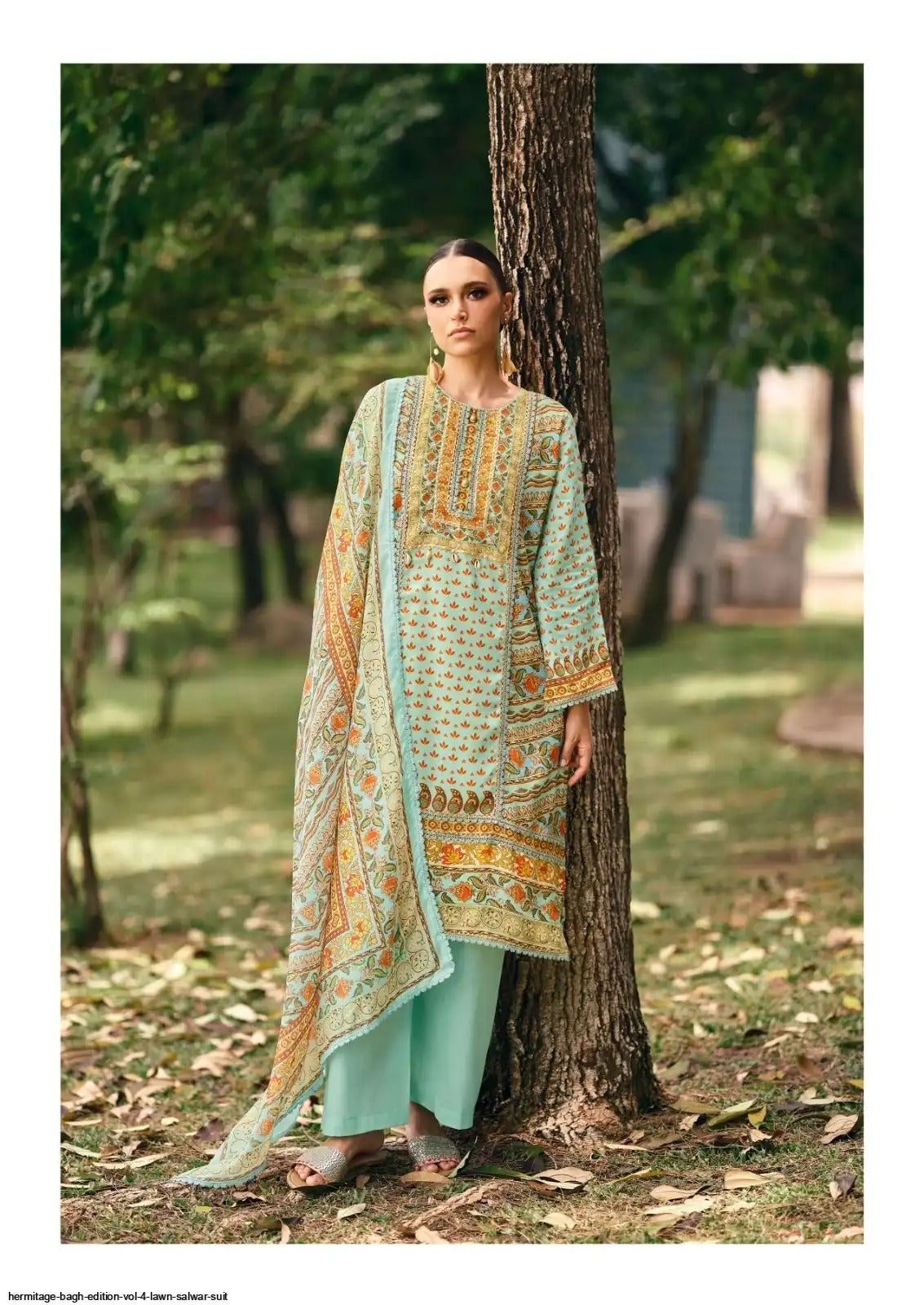 HERMITAGE Bagh Edition - Lawn Salwar Suit Set | Embroidered Cotton Suit with Dupatta