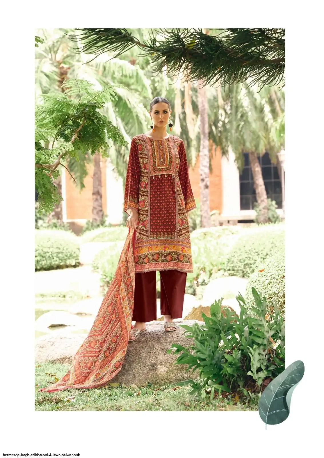 HERMITAGE Bagh Edition - Lawn Salwar Suit Set | Embroidered Cotton Suit with Dupatta