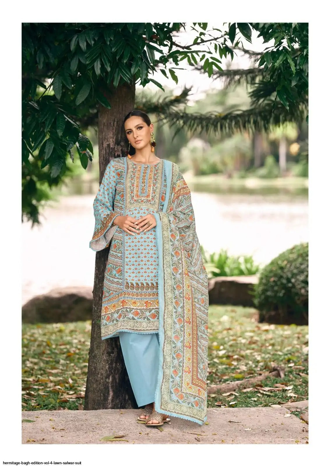 HERMITAGE Bagh Edition - Lawn Salwar Suit Set | Embroidered Cotton Suit with Dupatta