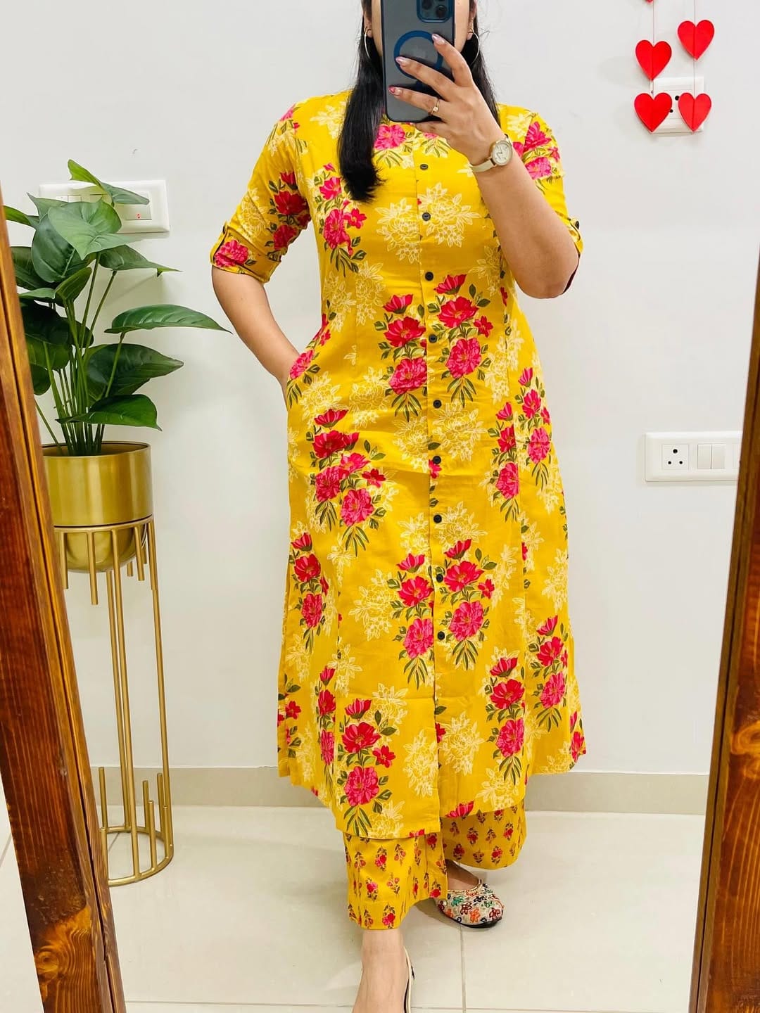 Stylish Kurta & Pant Set Cotton Printed Long Co-ord Set