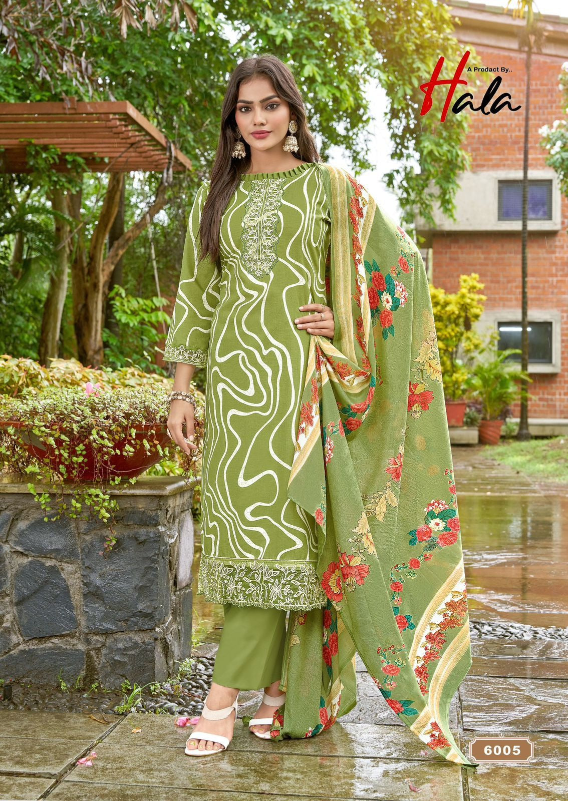 Hala Super Star Cotton Readymade Dress - Digital Style Printed Suit with Embroidery Work
