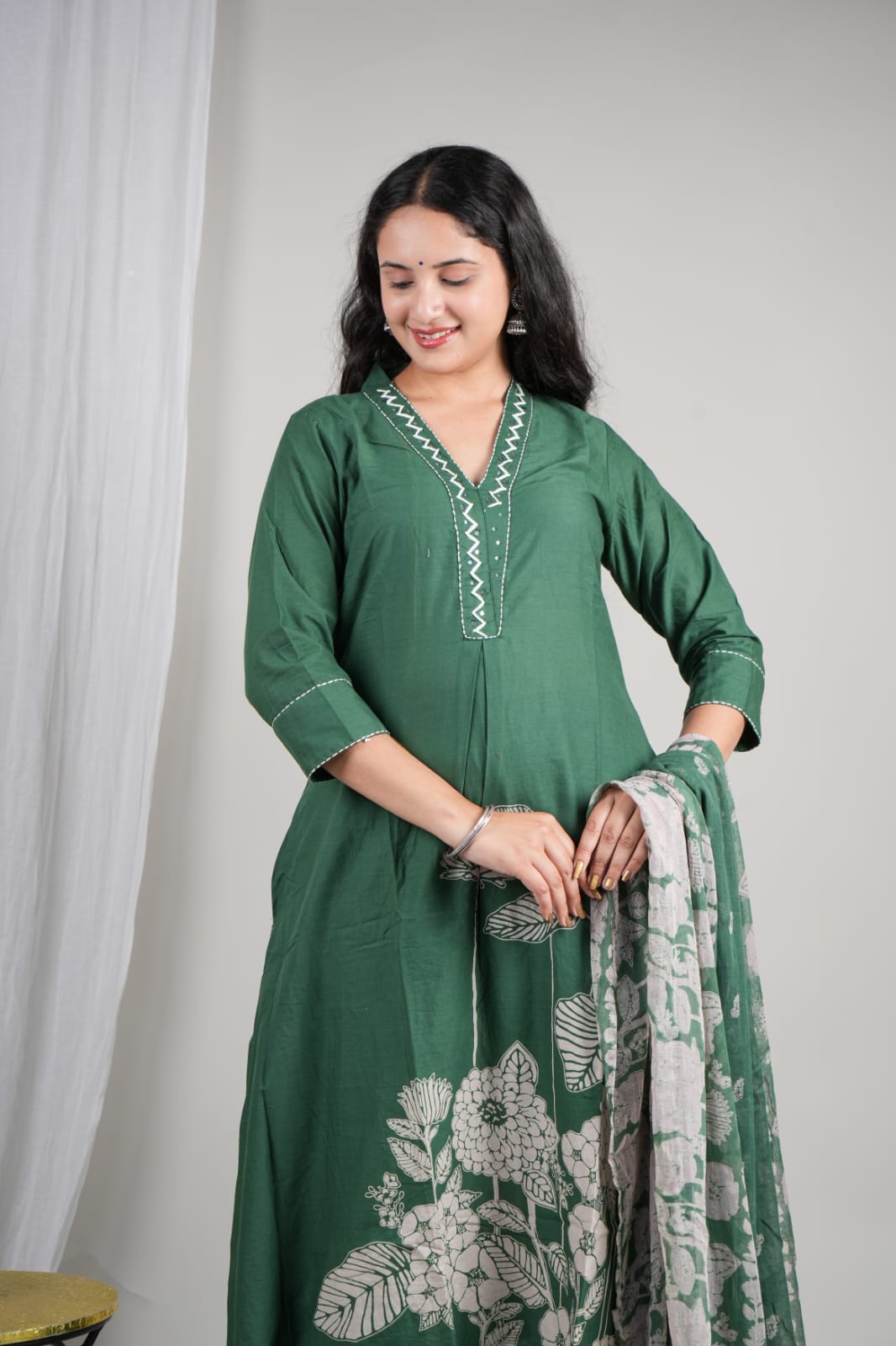 Cotton Printed Kurta Pant Dupatta Set for Women – 3 Piece Suit | Ethnic Wear