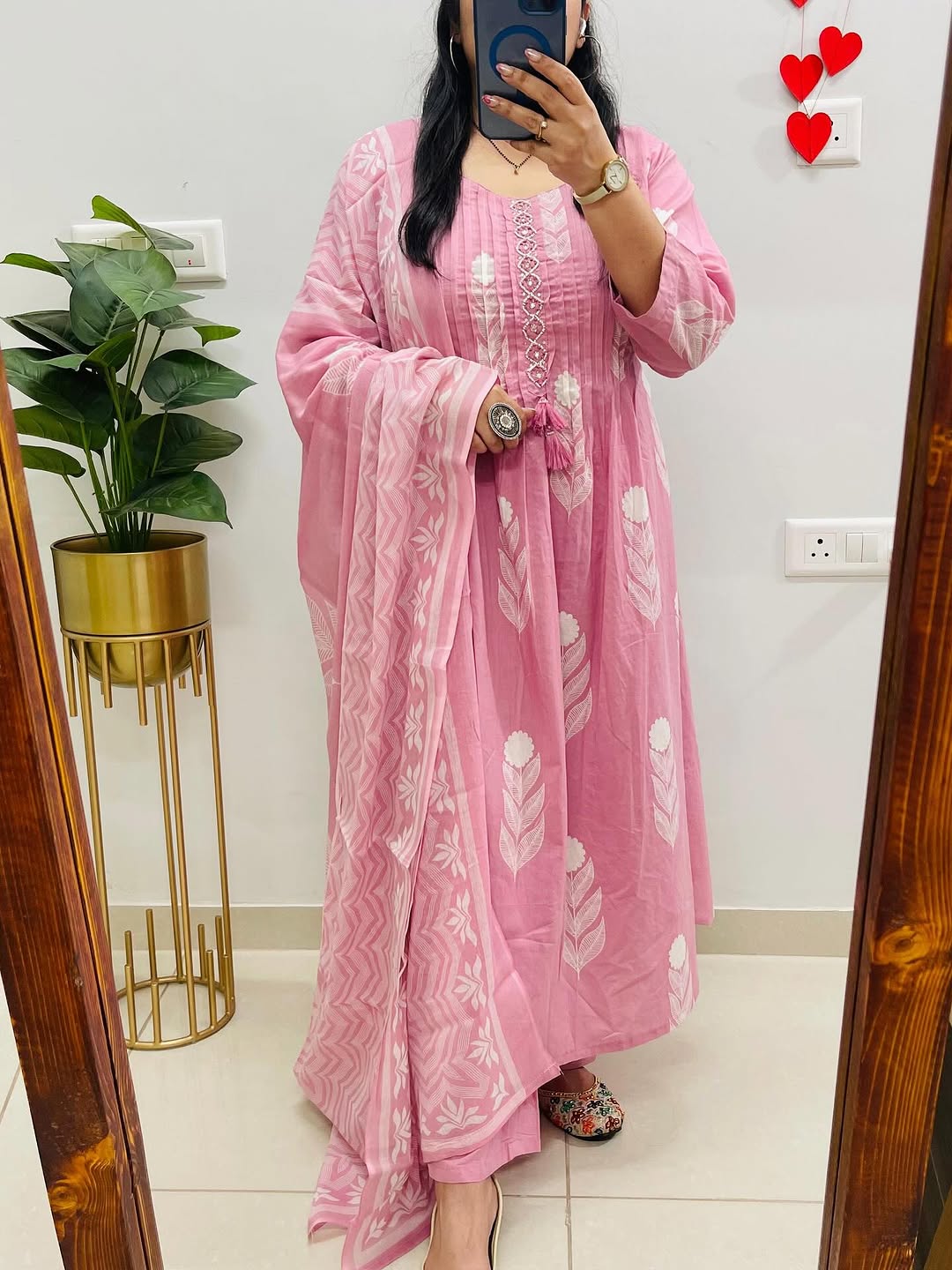 Print Kurti Set with Pant & Mulmul Dupatta - Handwork & Tassel Detailing - Women’s Ethnic Wear