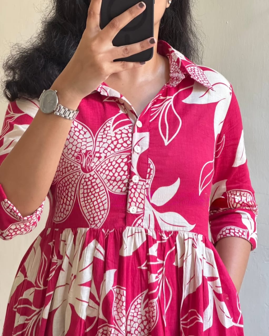 Jaipur Cotton Floral Midi Dress for Women | Summer Casual & Party Wear Gown