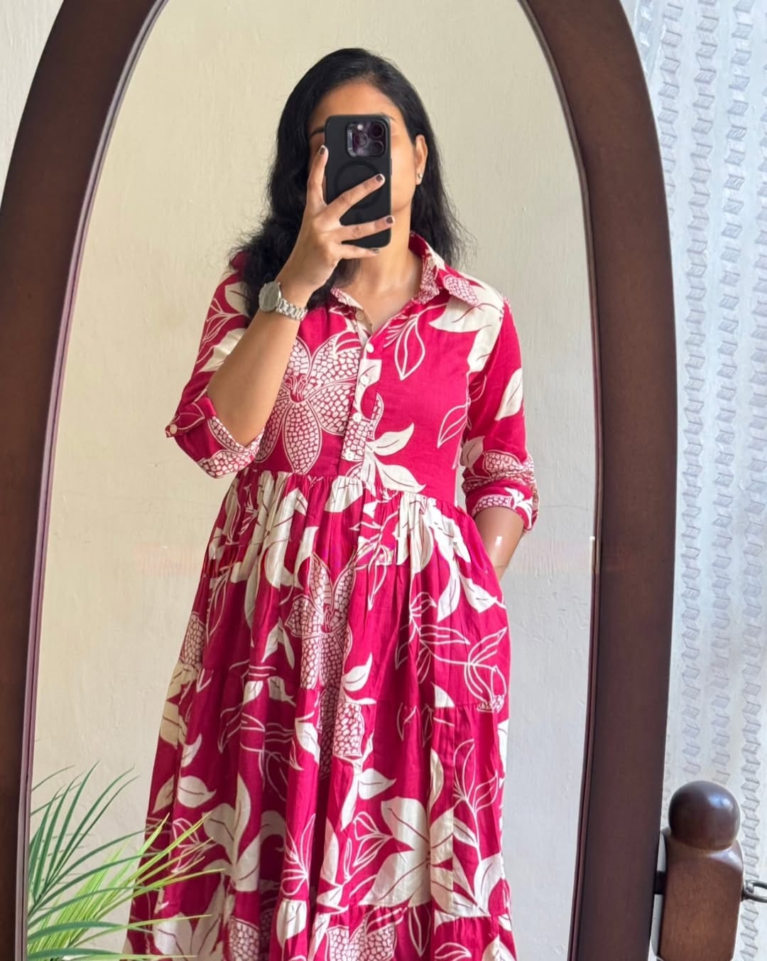 Jaipur Cotton Floral Midi Dress for Women | Summer Casual & Party Wear Gown