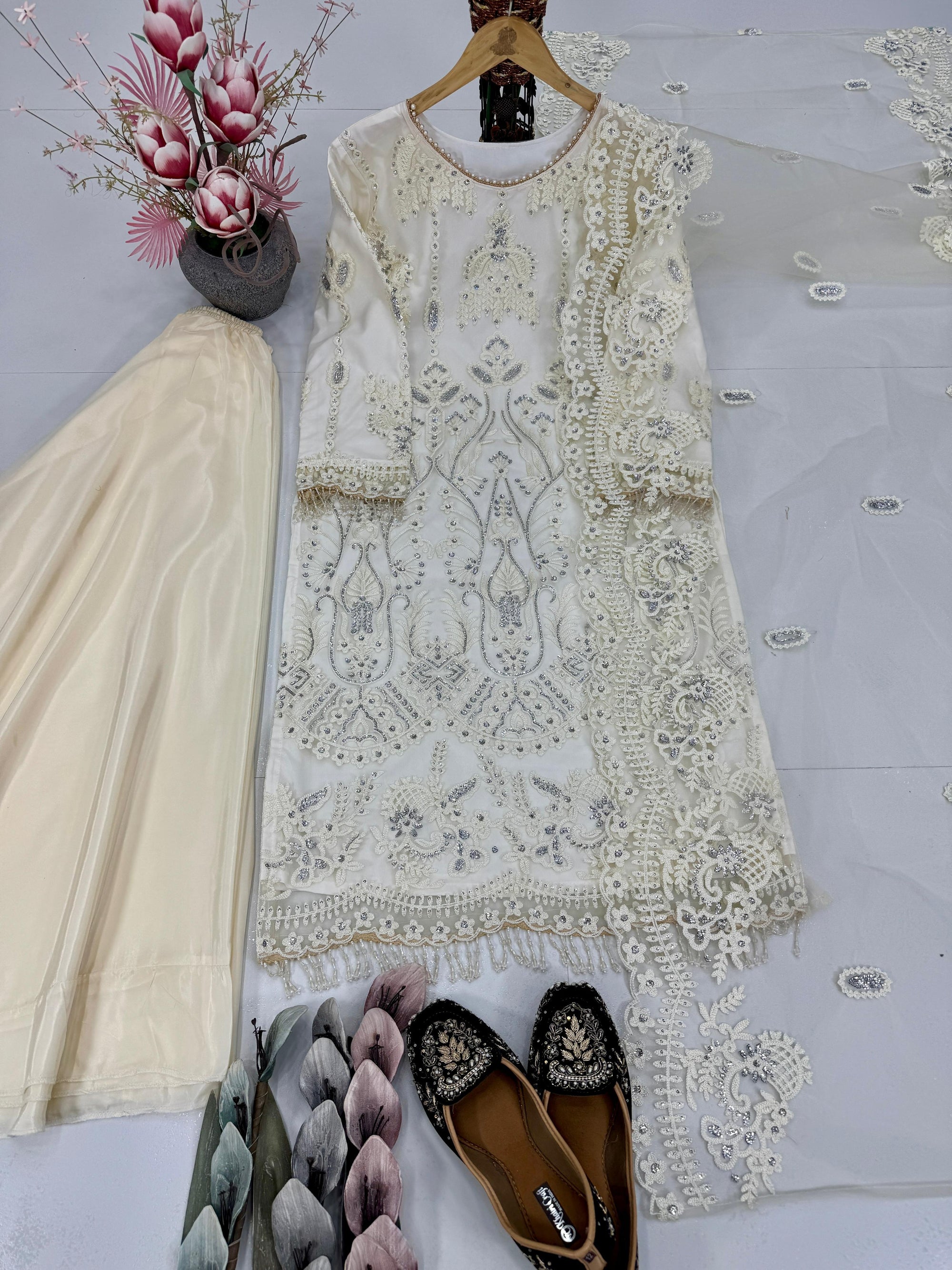 Heavy Embroidery Chine Sequence Work - Womens Designer Party Wear Suit Set
