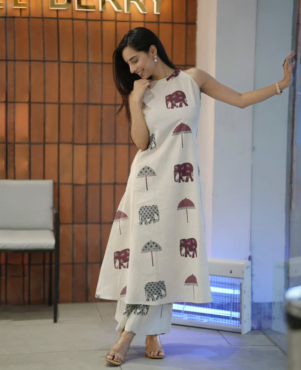 Women’s Ethnic Wear | Designer Co-ord Set with Ankle-Length Pants & Side Pockets