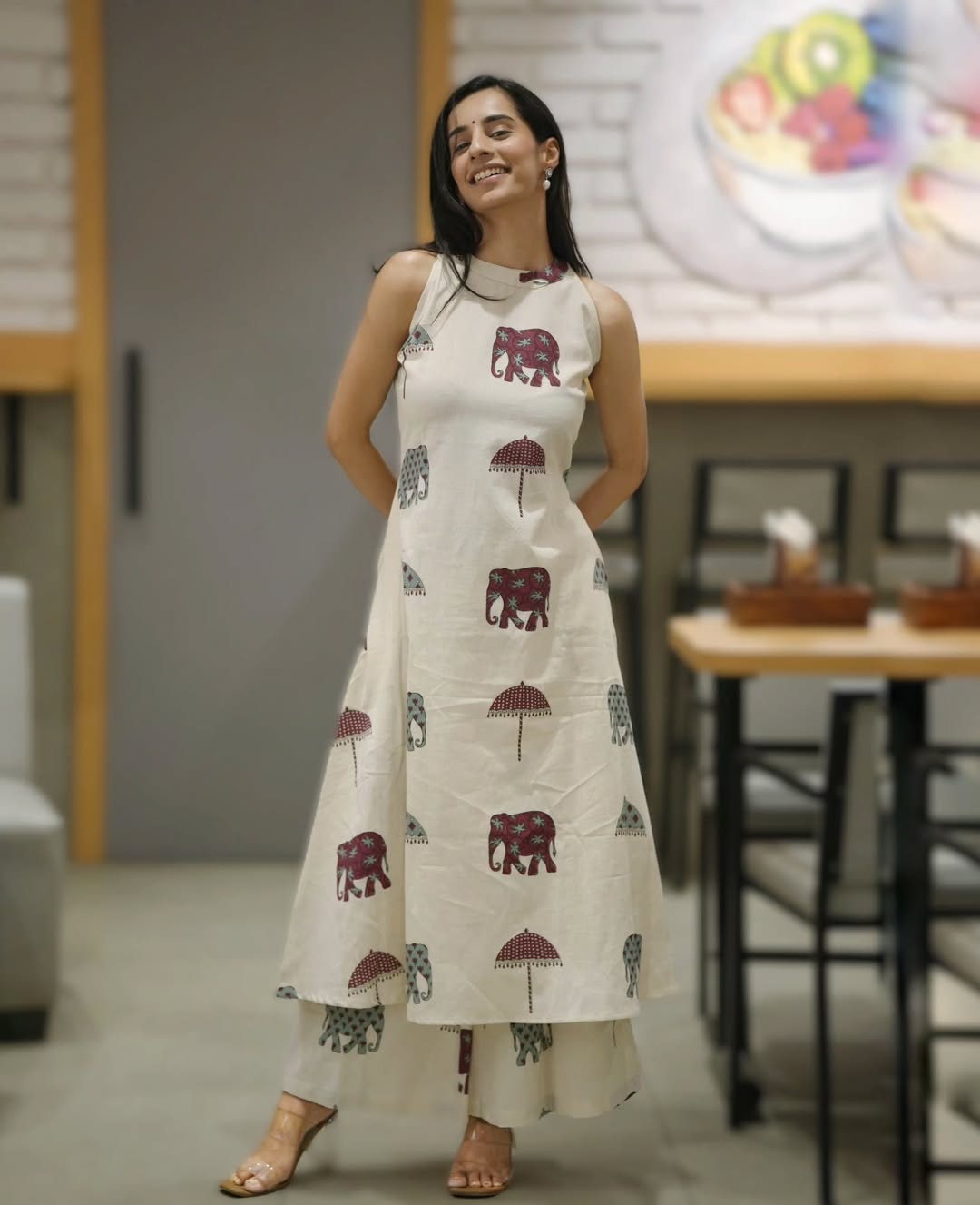 Women’s Ethnic Wear | Designer Co-ord Set with Ankle-Length Pants & Side Pockets