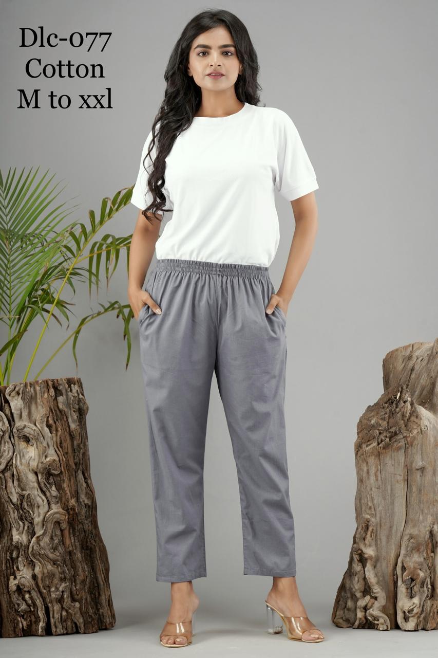 Women’s Cotton Ankle Length Pants with Side Pockets | Casual & Office Wear Bottoms