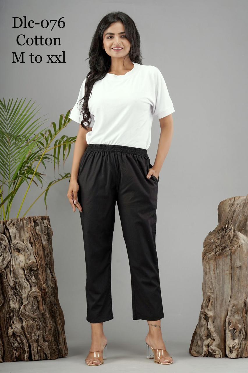 Regular Fit Cotton Ankle Length Trousers for Women | Casual & Travel Wear