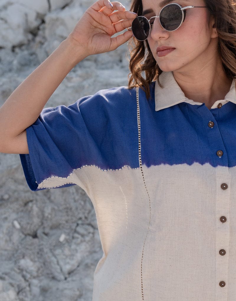 Women’s Handloom Cotton Tie-Dye Co-ord Set with Ankle Length Pants