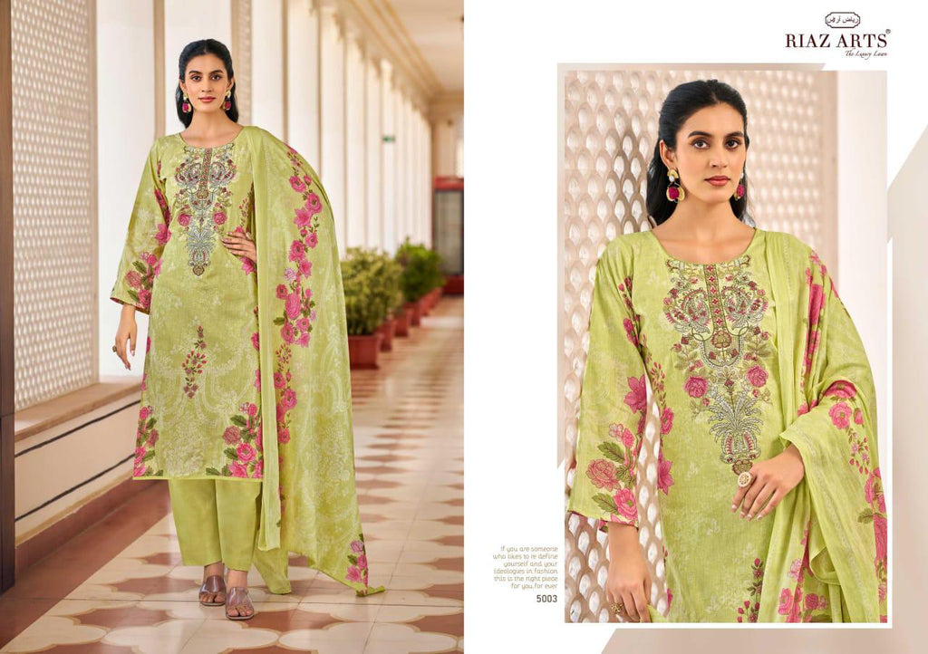 Karachi Lawn Cambric Embroidered Suit Collection - Pure Cotton Bottom & Mulmul Digital Print Dupatta