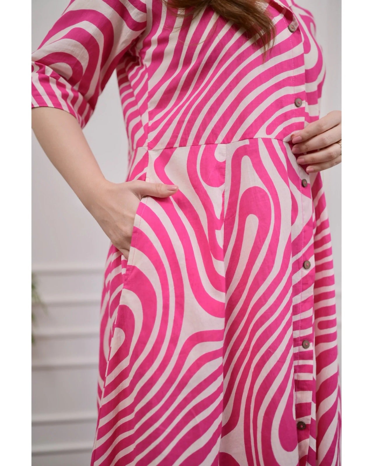 Anarkali Kurti for Women Printed  – Stylish Half Sleeve Long Kurta