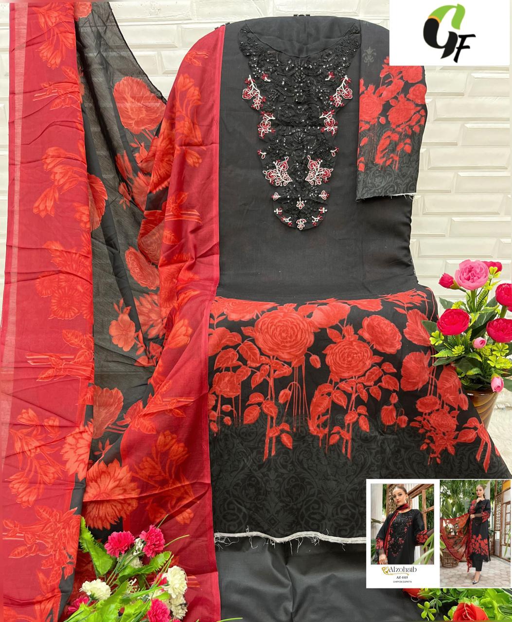 Premium Cotton Patch Work Suit Set with Embroidery