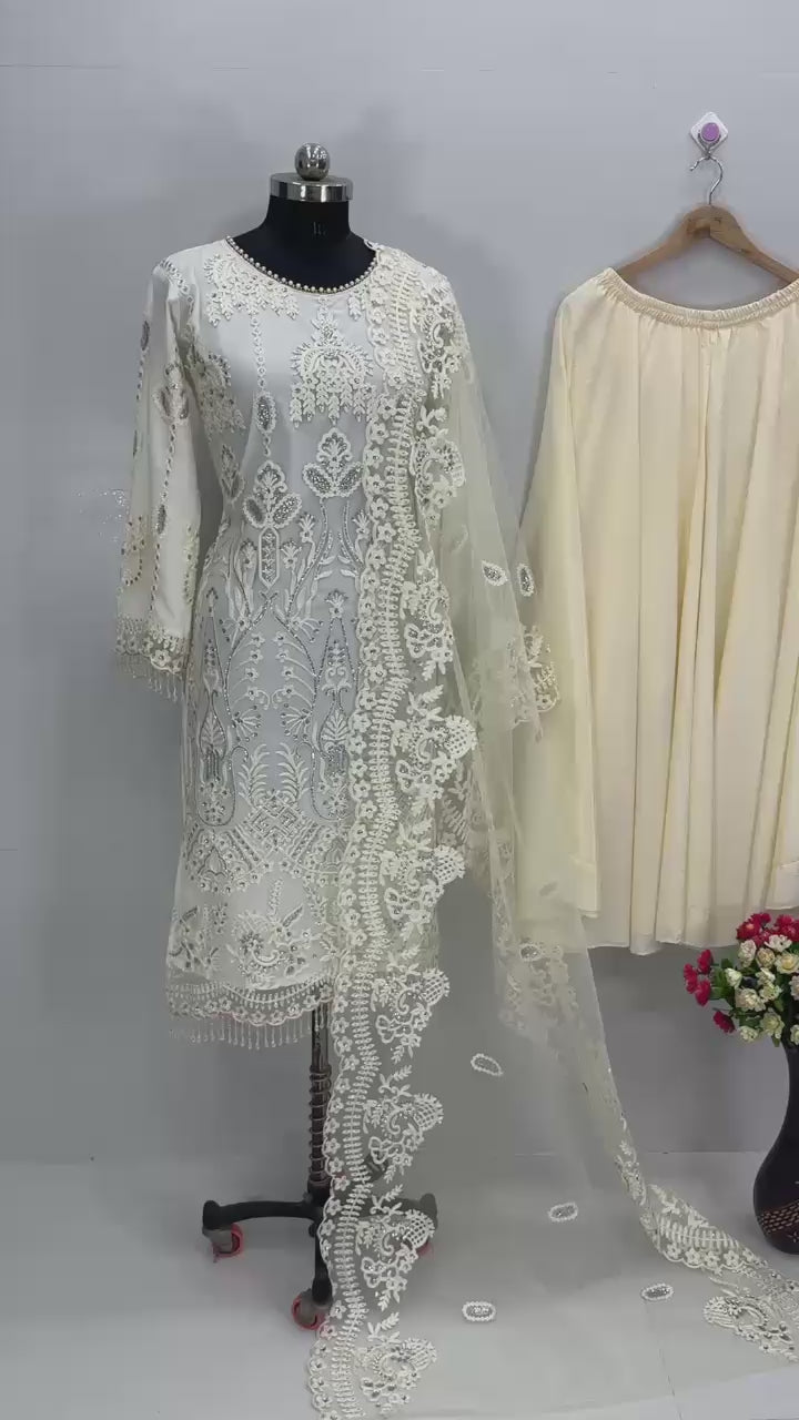 Heavy Embroidery Chine Sequence Work - Womens Designer Party Wear Suit Set